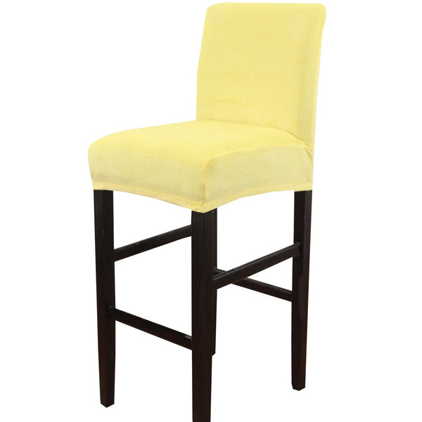 Square Bar Stools Chair Cover Yellow