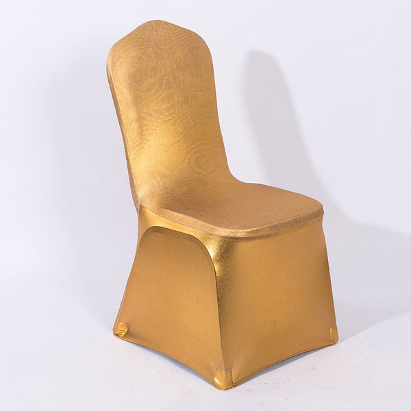 Stretchable Solid Chair Covers Gold
