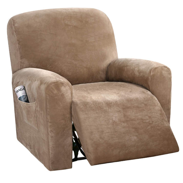Velvet Stretch Recliner Slipcover CAMEL
