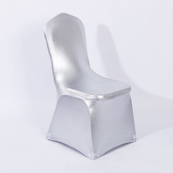 Stretchable Solid Chair Covers Sliver