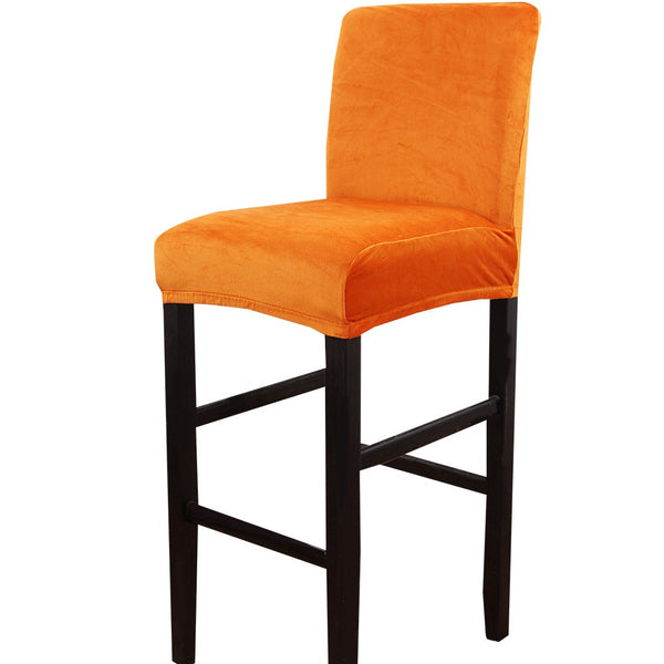 Square Bar Stools Chair Cover Orange