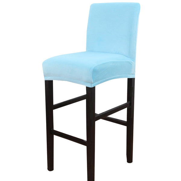 Square Bar Stools Chair Cover Light Blue