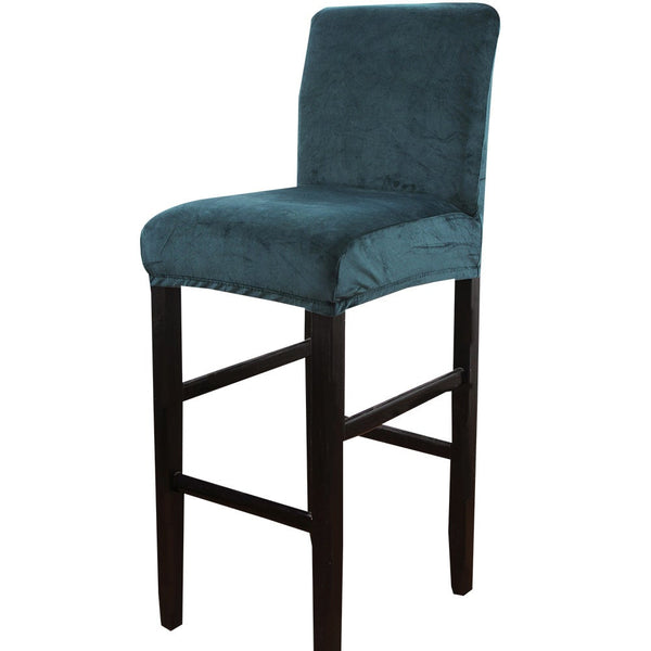 Square Bar Stools Chair Cover Peacock Green