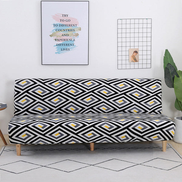 Printed Futon Armless Sofa Bed Cover
