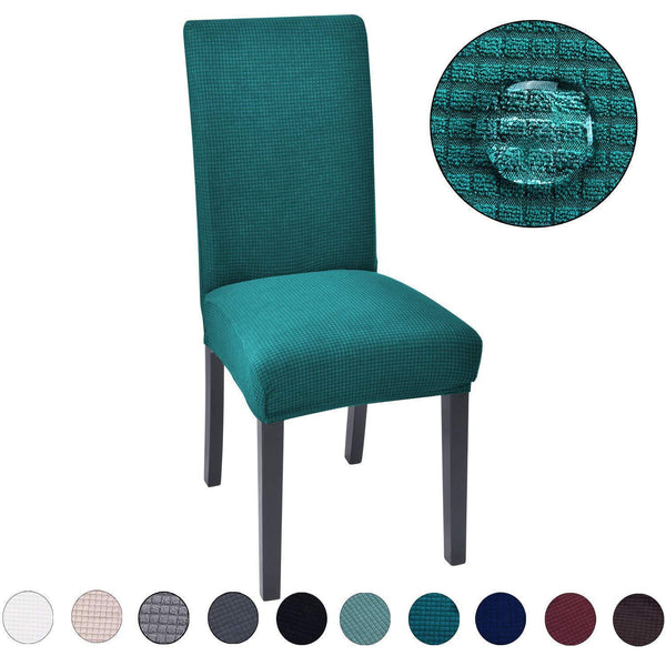 Solid Color Waterproof Stretchable Chair Covers Teal