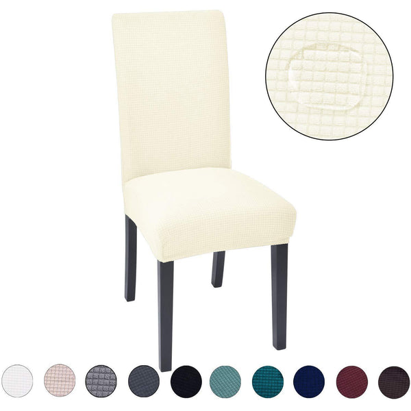 Solid Color Waterproof Stretchable Chair Covers White