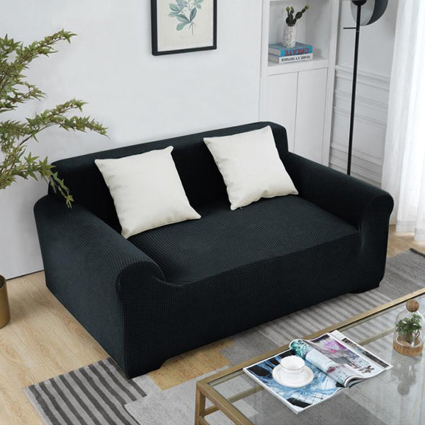 Solid Color Super Stretch Sofa Cover Balck