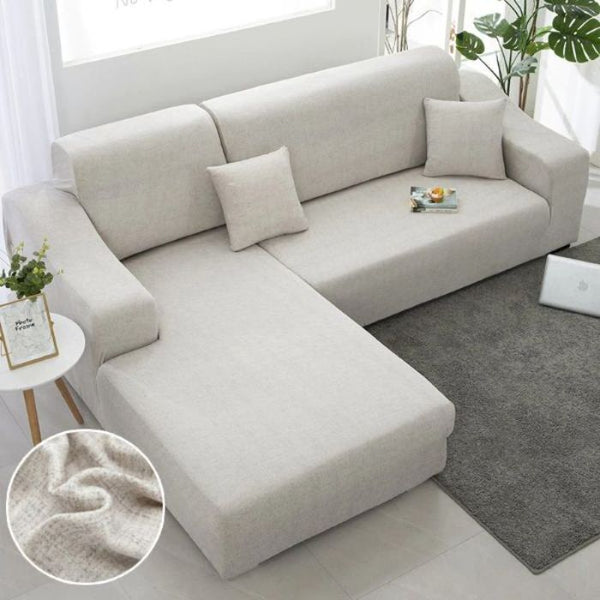 L-Shaped Sectional Couch Covers  White